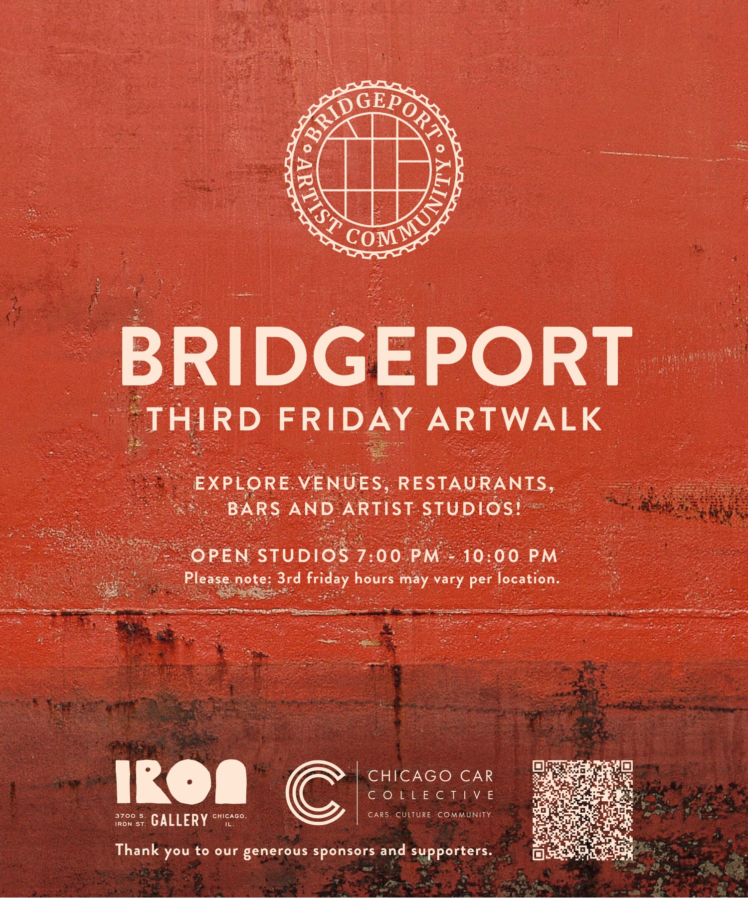 Bridgeport Third Friday Art Walk map flyer