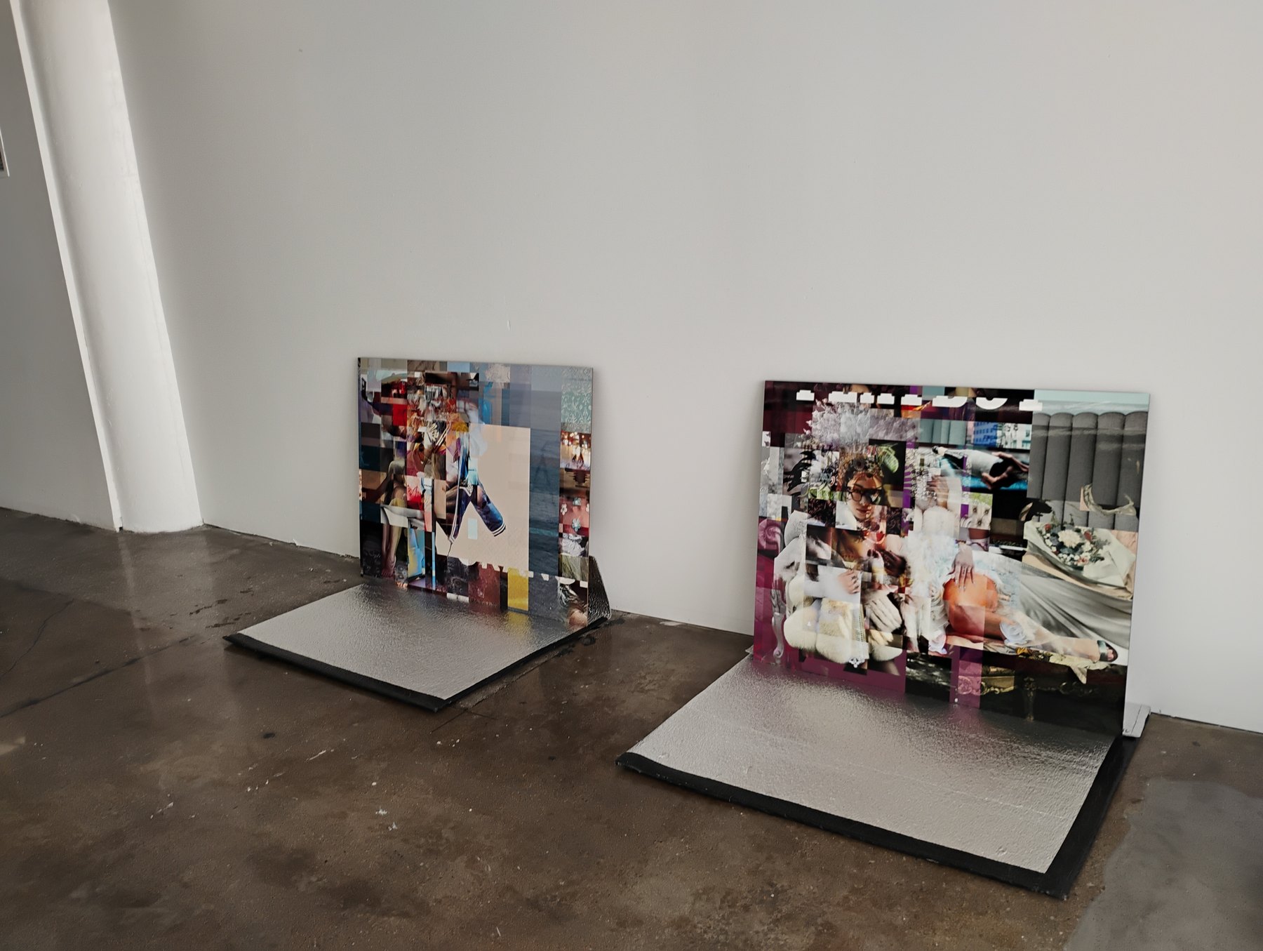 Human Nature collage artworks installation