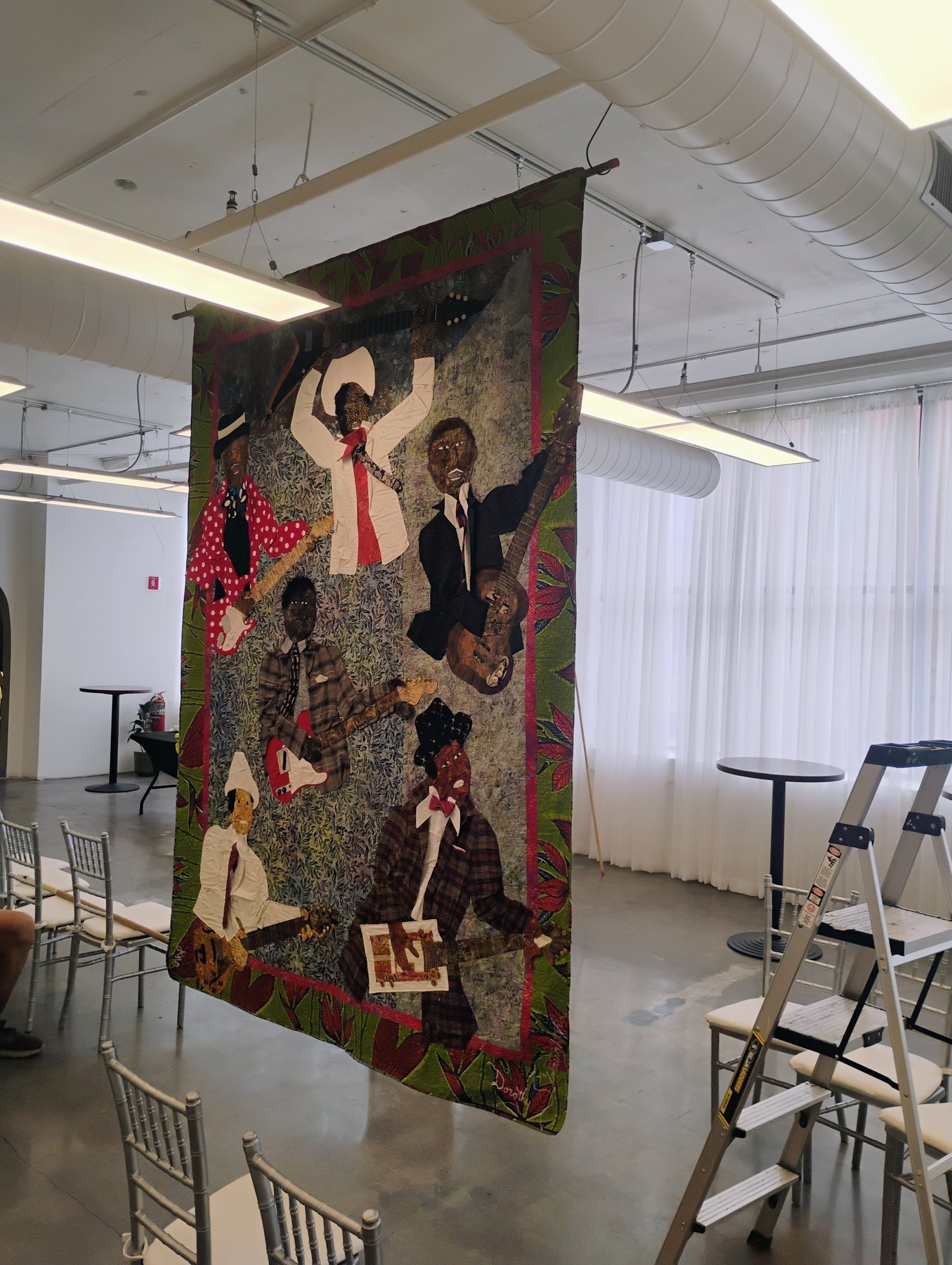 Our Kind of Town hanging textile artwork installation