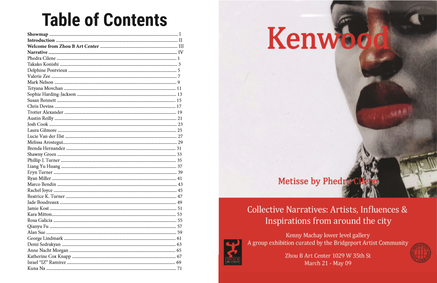 Collective Narratives catalogue sample page 2