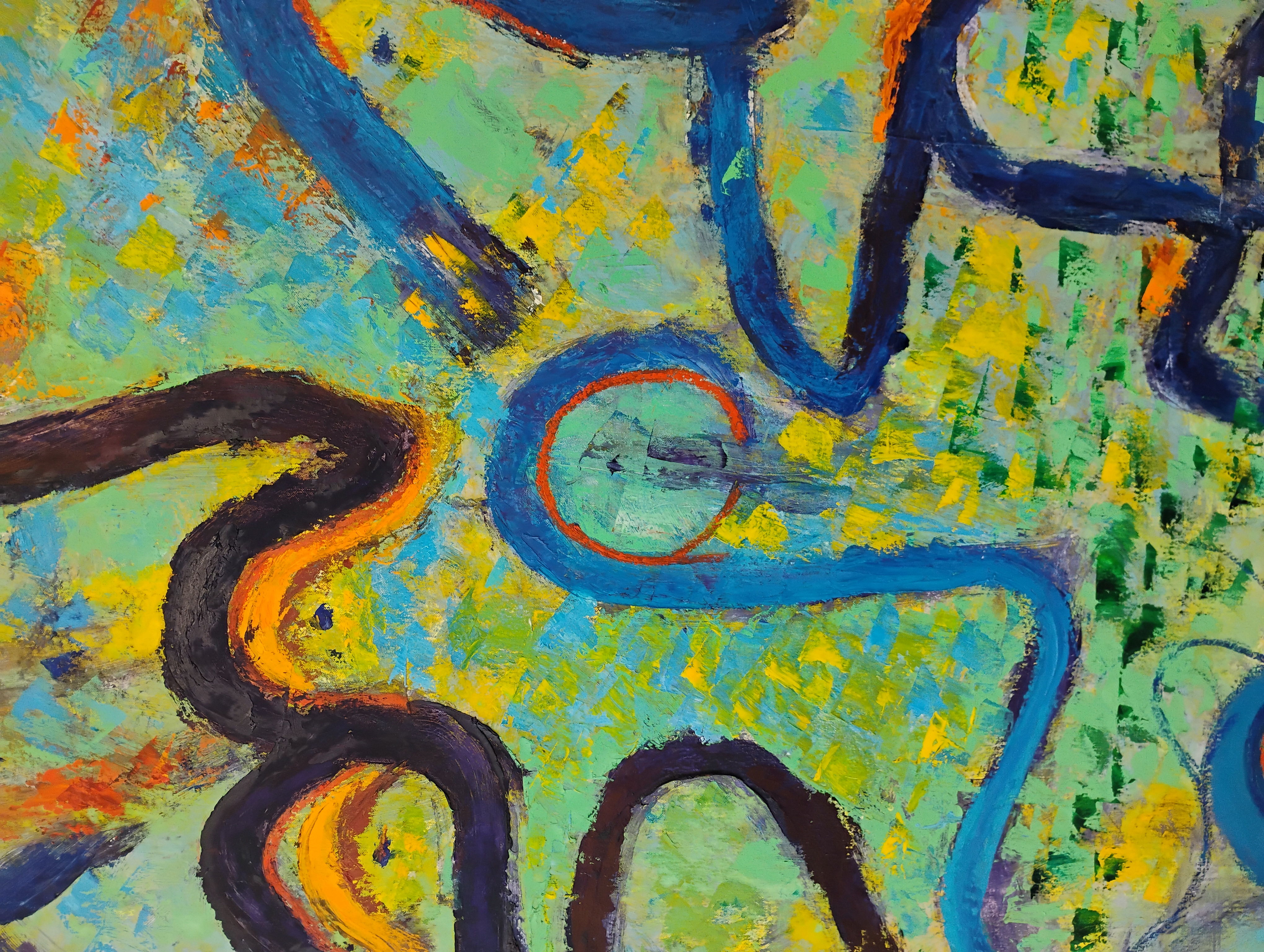 Abstract Dialogues blue and green artwork