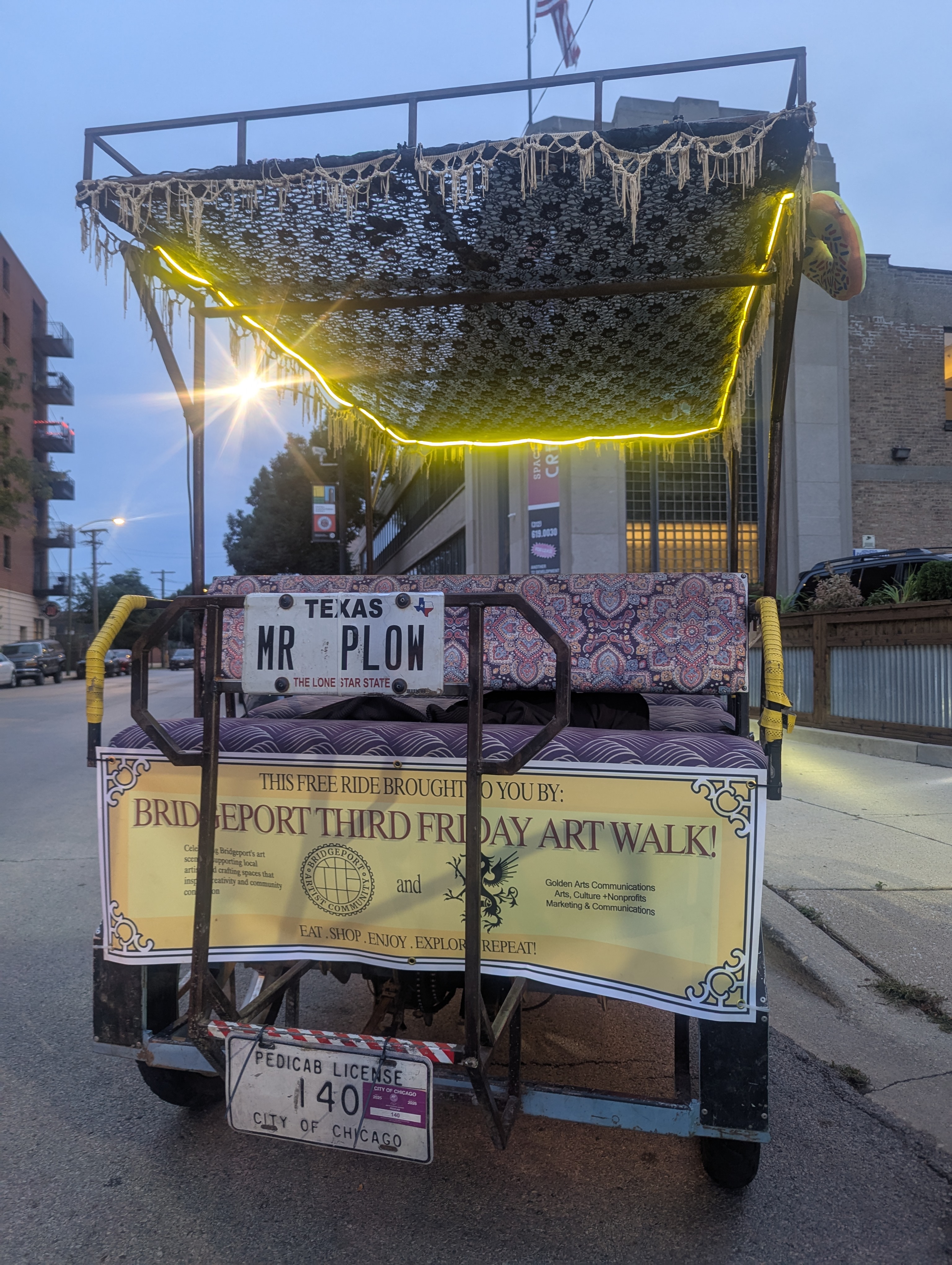 Third Friday Free Pedicabs art walk banner