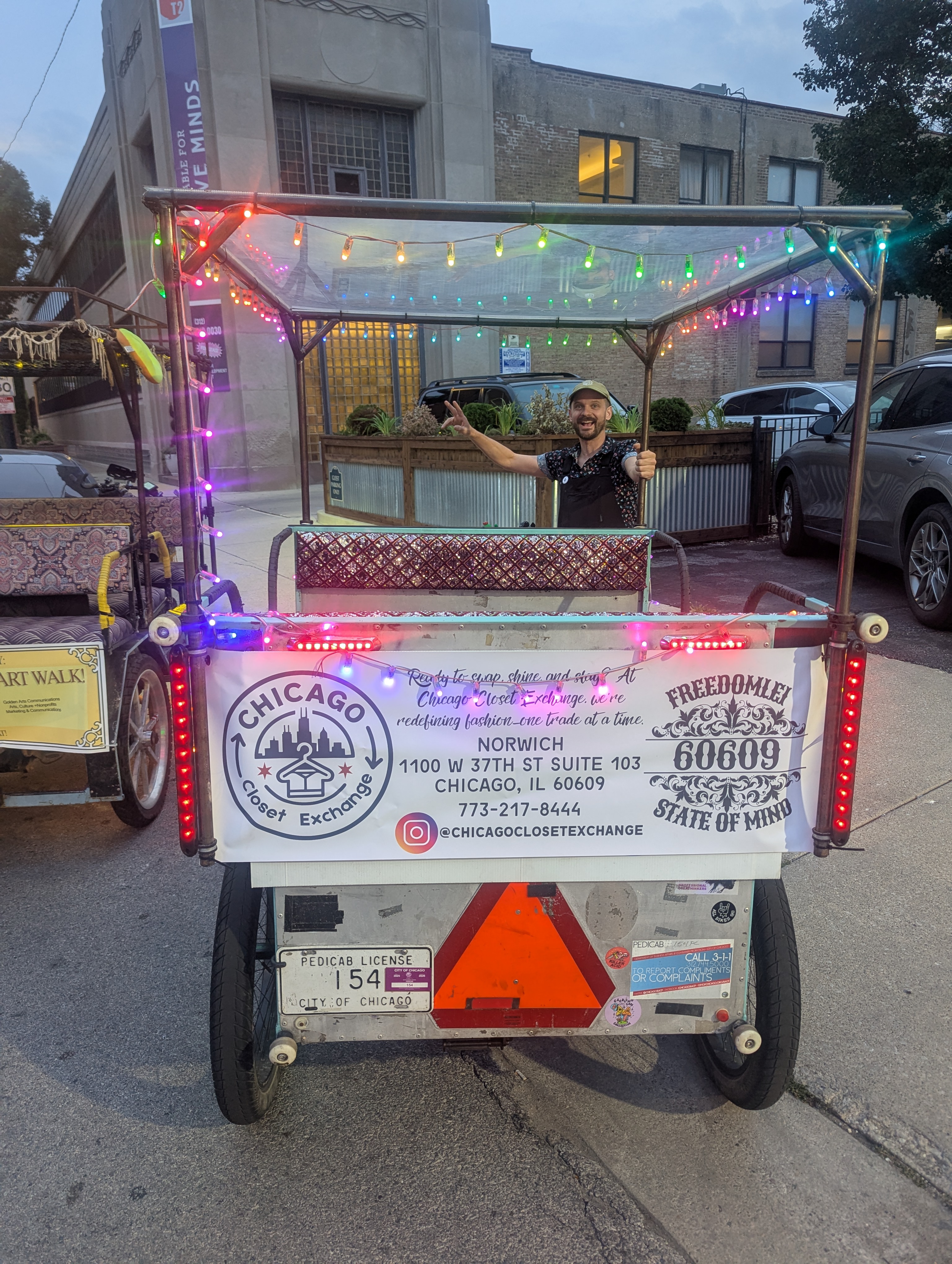 Third Friday Free Pedicabs driver
