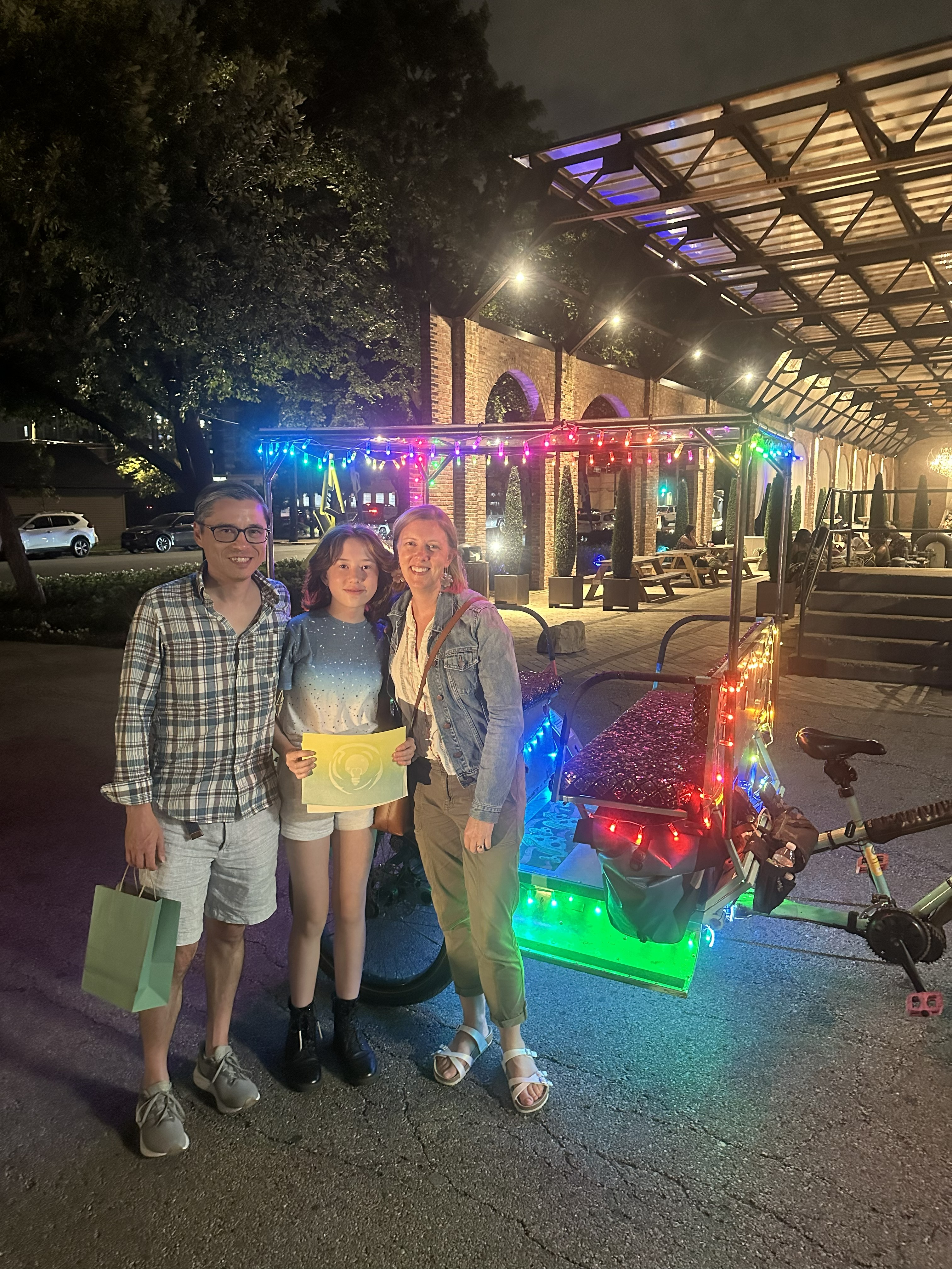 Third Friday Free Pedicabs family riders