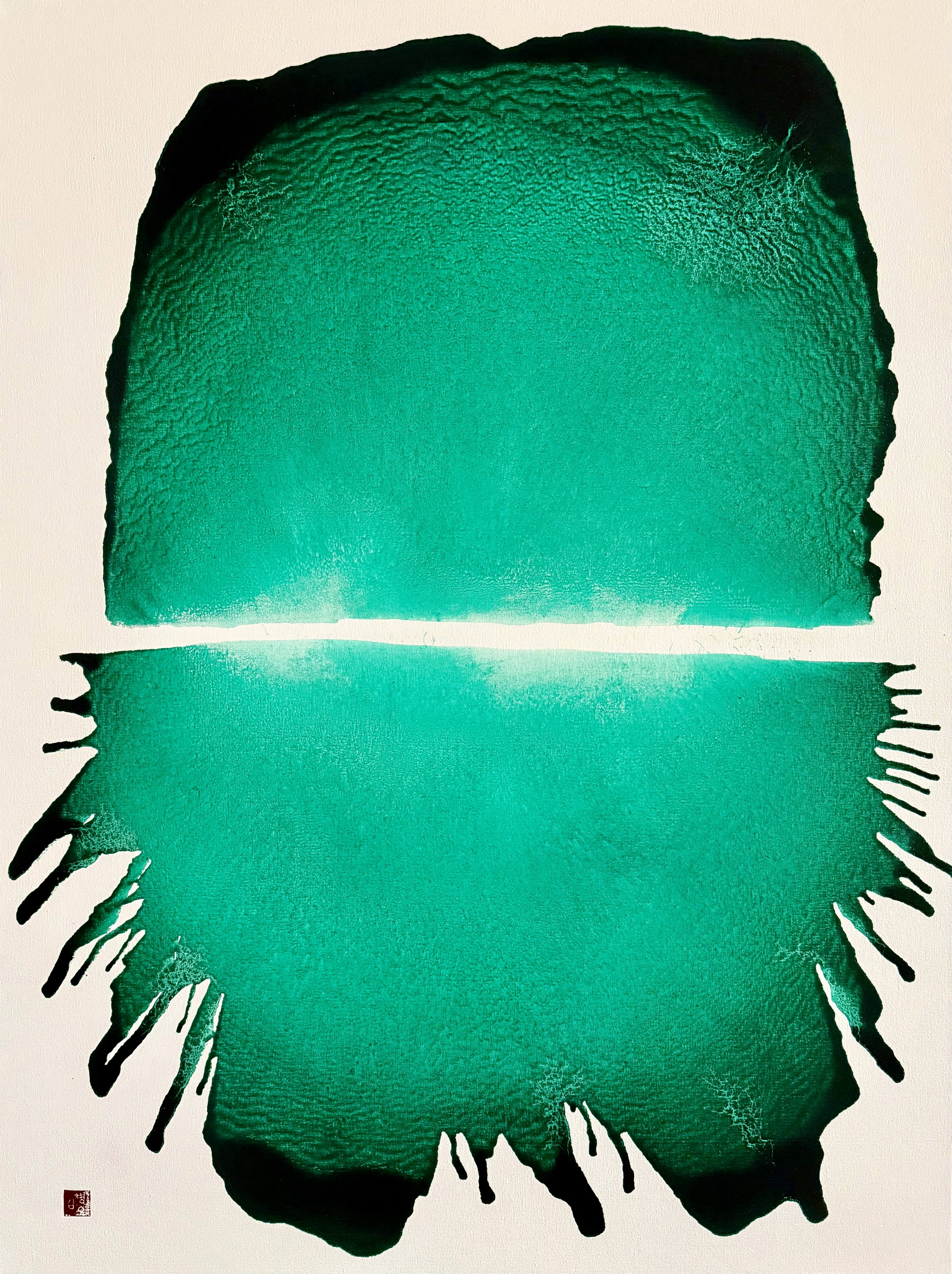 Palette of Voices green abstract artwork