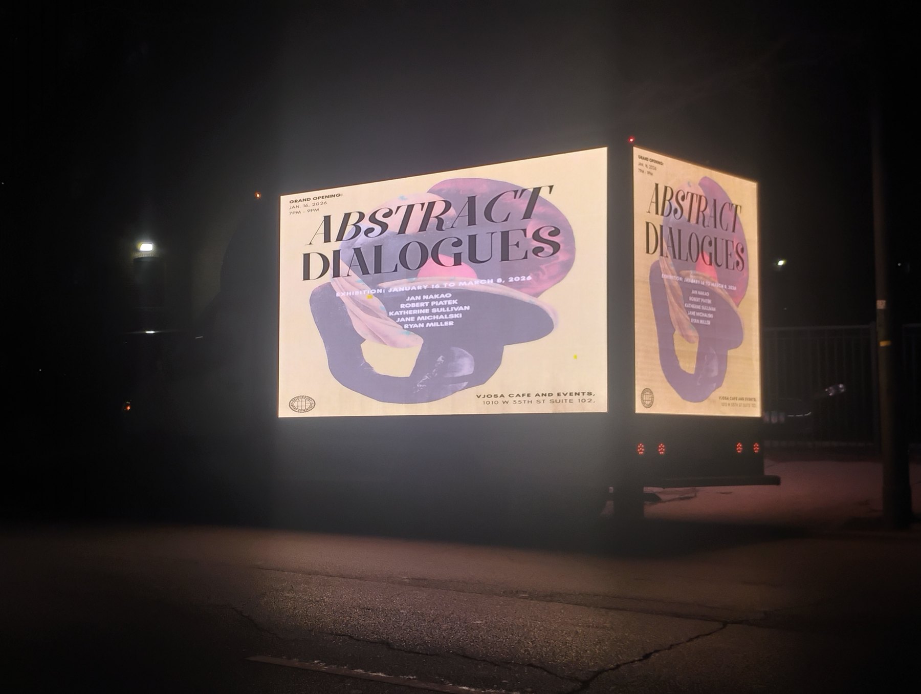 Third Friday Mobile Billboard showing Abstract Dialogues promotion