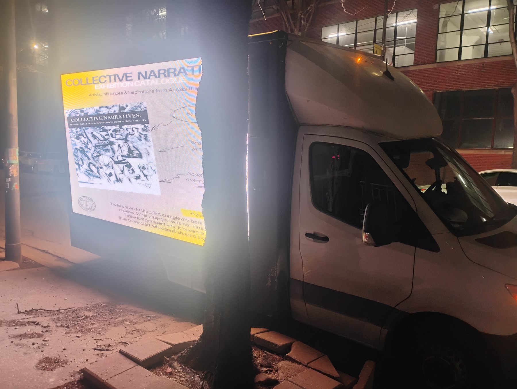 Third Friday Mobile Billboard showing Collective Narratives catalogue promotion
